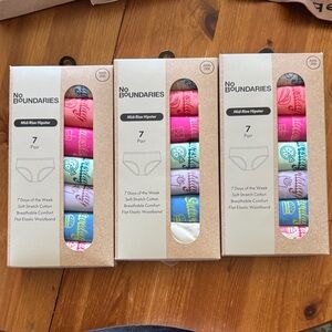 No Boundaries 7-Pack Mid-Rise Hipster Underwear - Pink & Aqua Mix